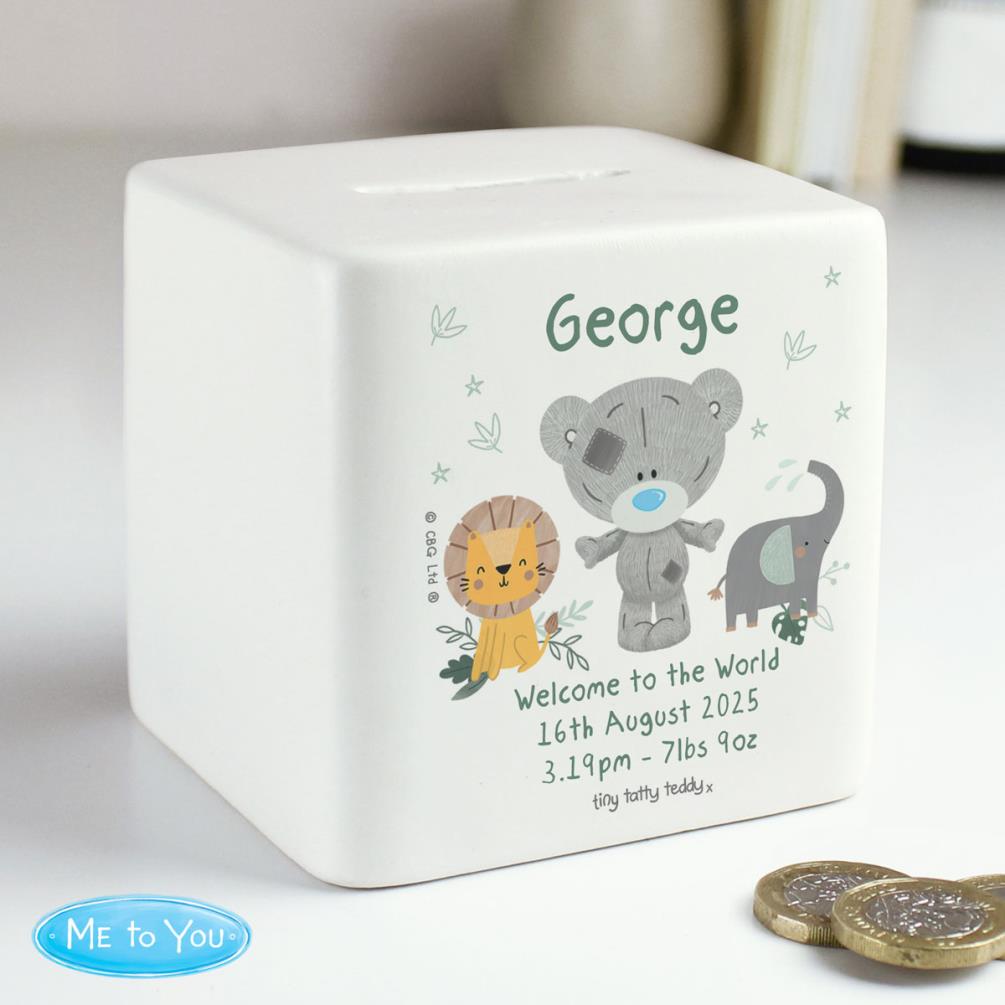Personalised Tiny Tatty Teddy Jungle Animals Money Box Extra Image 3